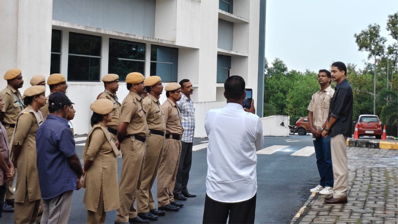 Shri Shaiju N Lal (Registrar) at Phase IV flag hoisting.