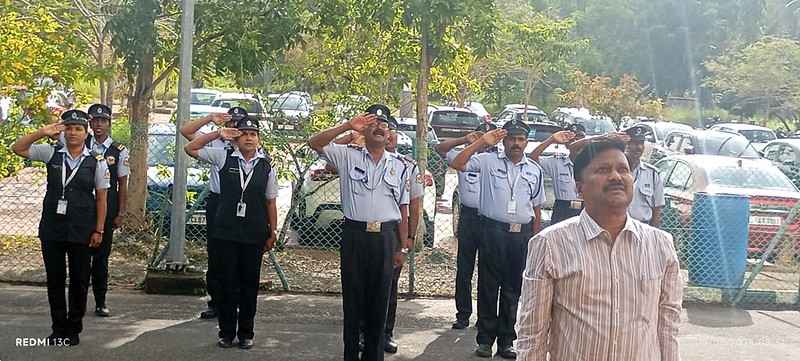 Flag salute at Phase III