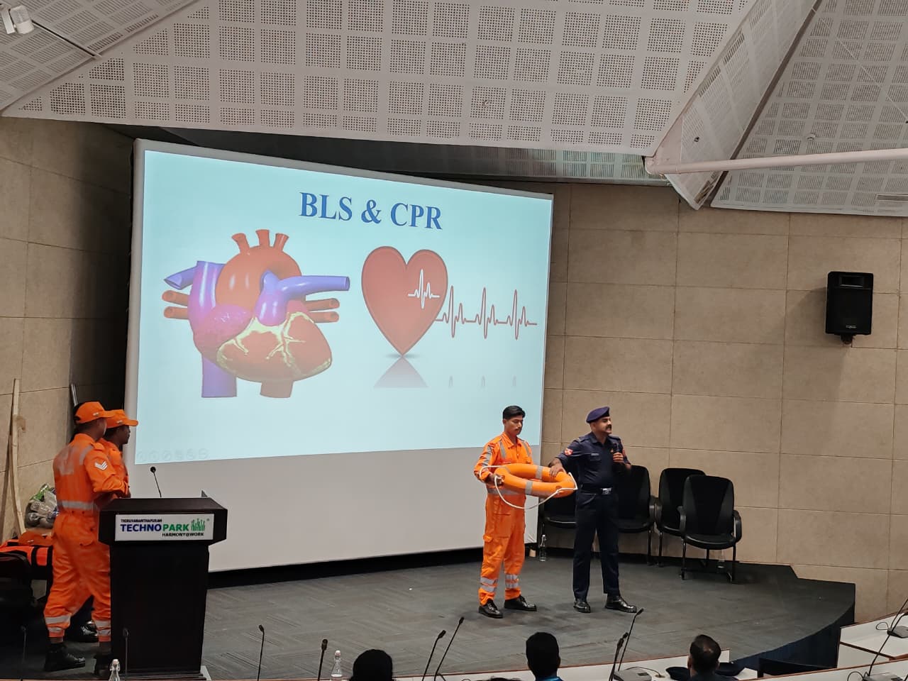 The Community Capacity Building Program also showcased BLS and CPR techniques as part of Technopark’s community safety initiative, in collaboration with the Trivandrum District Collectorate.